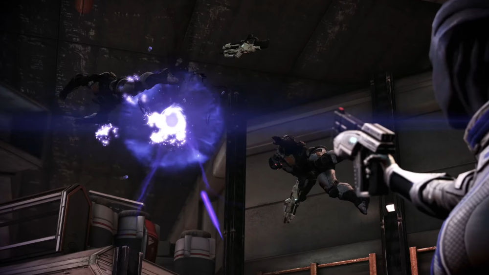 Enemies being sucked into a biotic vortex